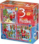 3 in 1. Puzzle Craciun. 6,9,16 piese. D-Toys
